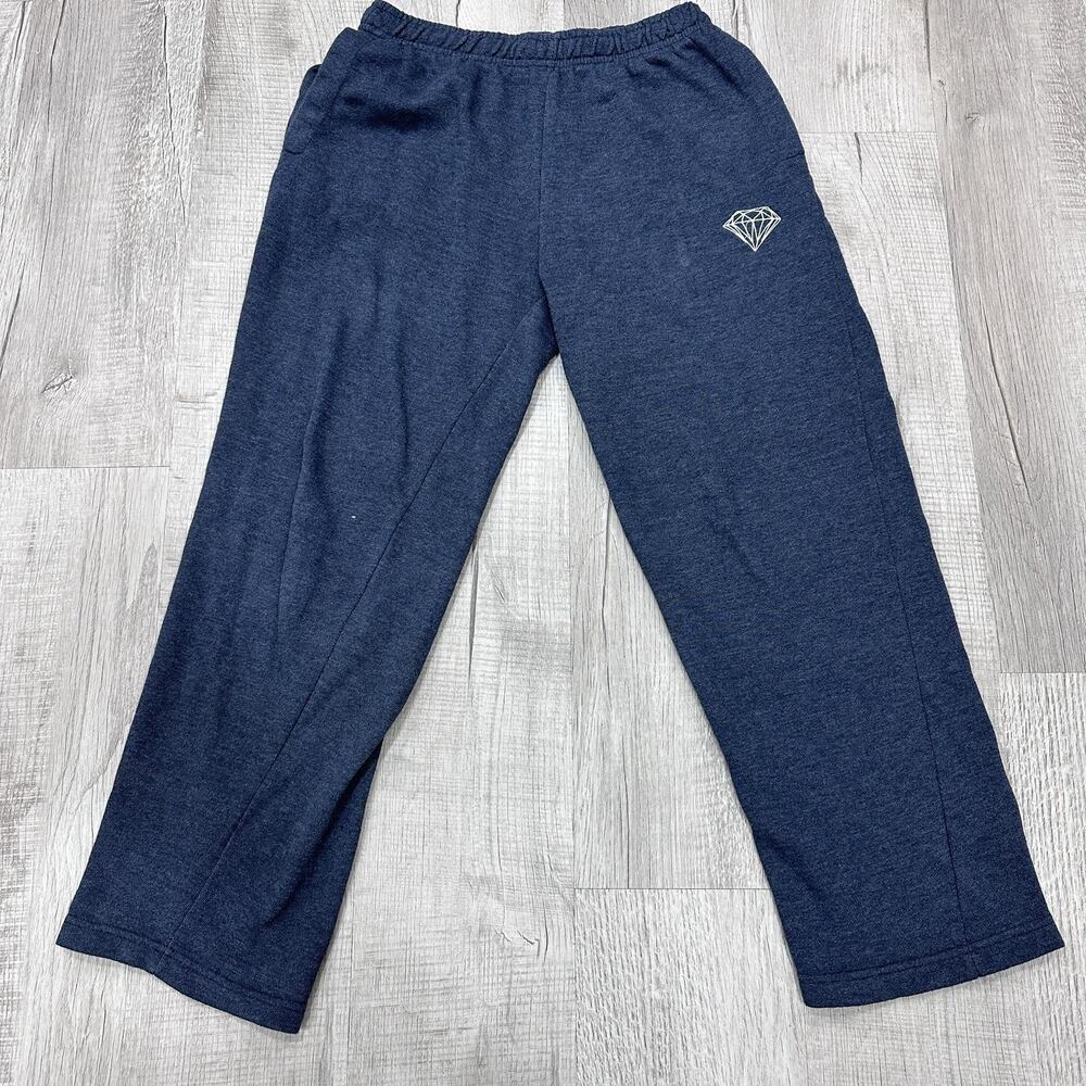 VTG Diamond Supply Co Sweatpants Mens Small Blue Y2K Joggers Drawstring